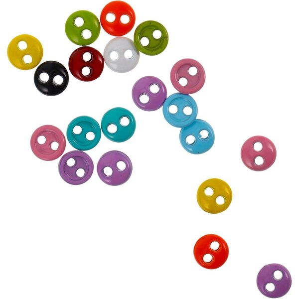 20 Mini Bottoni Colorati per Abiti di Bambola - Bottoni Doppi per Progetti Cucito