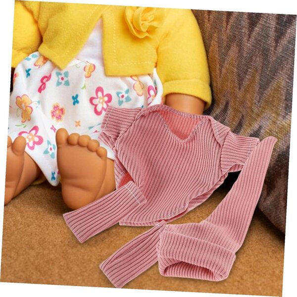 Komplettes Set aus rosa Kleidung und Accessoires für 18-cm-Puppen mit Schuhen und Hut