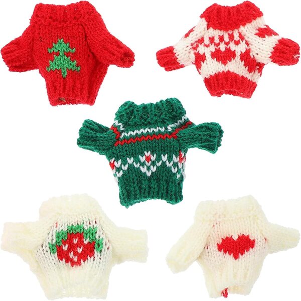 Set 5 Maglioni Invernali per Bambole 20 cm in Morbido Cotone Multicolore