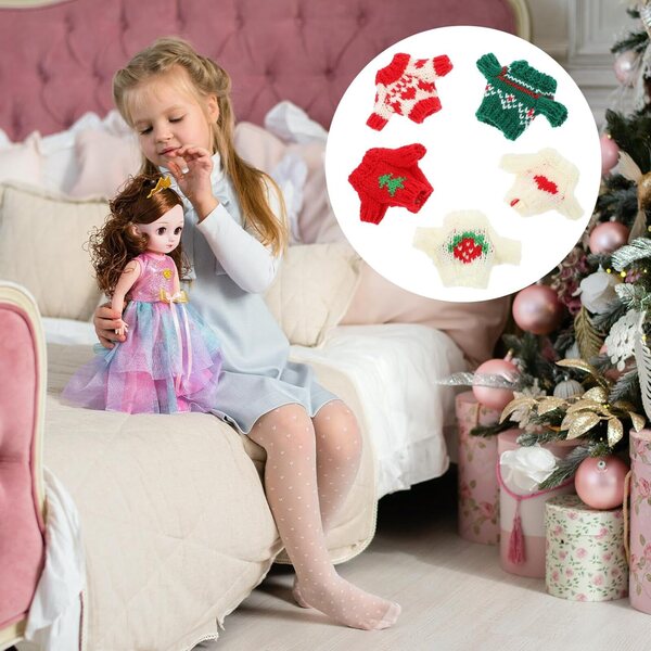 Set 5 Maglioni Invernali per Bambole 20 cm in Morbido Cotone Multicolore