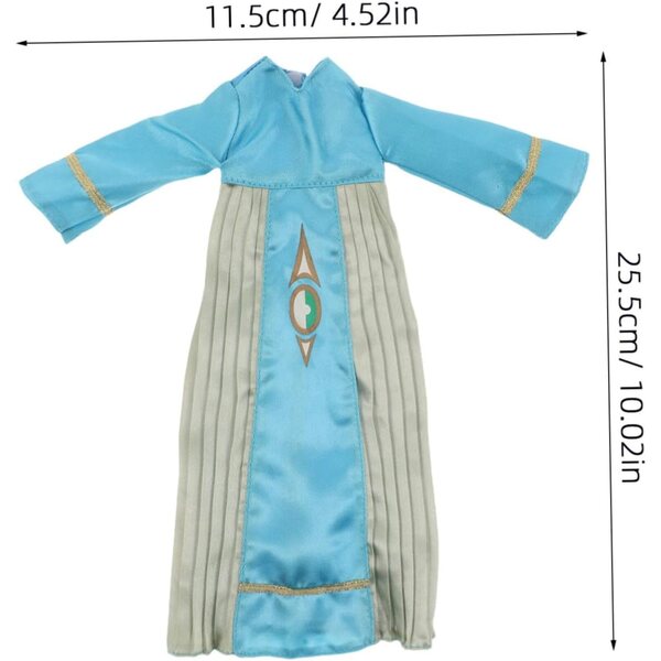 Set 4 Vestiti per Bambola Islamica Abaya e Thobe Blu per Feste Eid e Ramadan
