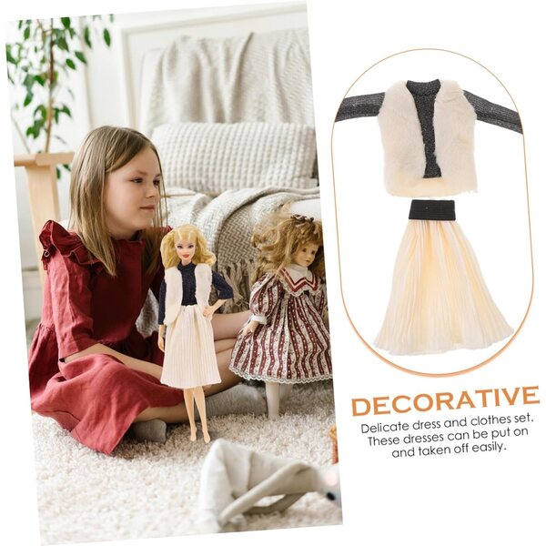 Set Abiti Eleganti per Bambole 27-29 cm | Costume Intercambiabile in Tessuto e Peluche