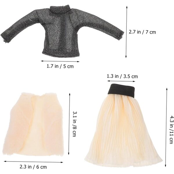 Set Abiti Eleganti per Bambole 27-29 cm | Costume Intercambiabile in Tessuto e Peluche