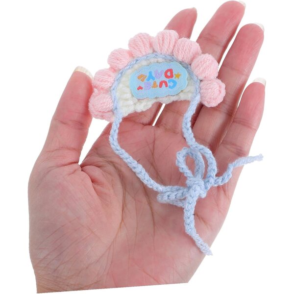 Gestricktes Puppenkleidungslätzchen und Blumenstirnband, wiederverwendbar für Stofftiere und Puppen