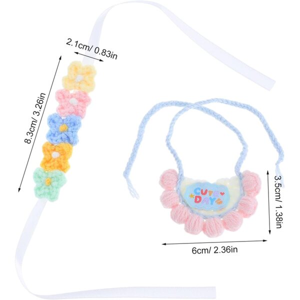 Set Abbigliamento per Bamboles con Bavaglino e Fascia Floreale - Accessori Morbidi e Riutilizzabili
