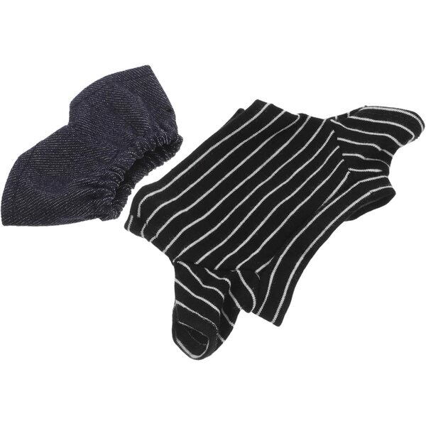 Abbigliamento per Bambole Ours 20cm: Camicia Blu e Pantaloni Nero e Bianco Facili da Usare