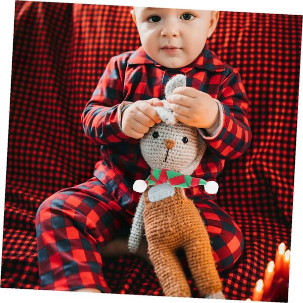 Mini sciarpe natalizie a strisce rosse e verdi in set da 20 per bambole e decorazioni festive