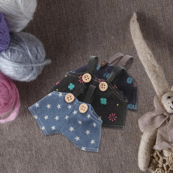 3 Salopettes Rayées in Tessuto per Peluche e Bambole – Outfit Kawaii DIY
