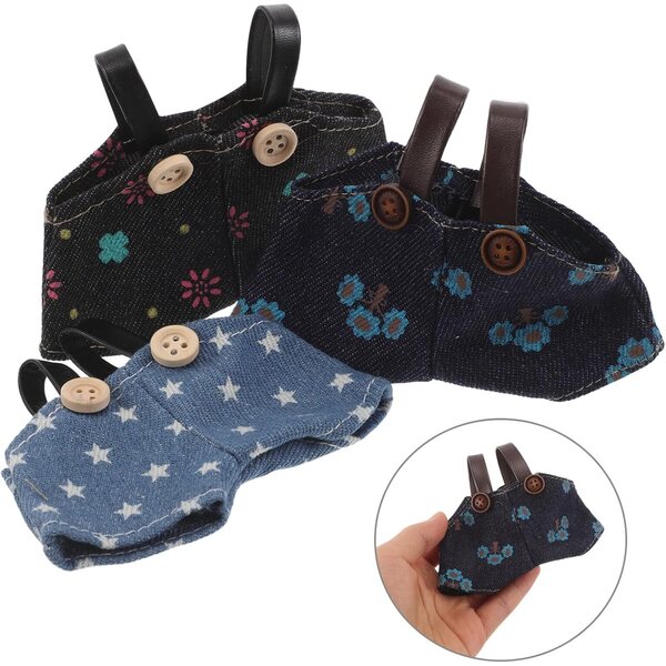 3 Salopettes Rayées in Tessuto per Peluche e Bambole – Outfit Kawaii DIY