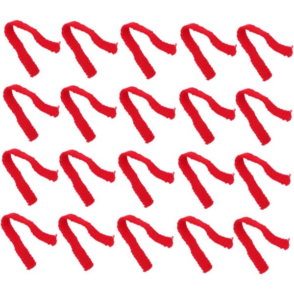 20 mini sciarpe decorative in lana per bambole e giocattoli - rosse e verdi