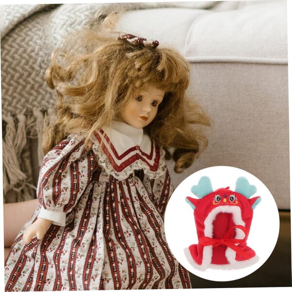 Cape per bambole Dragone rosso, accessorio tessile lavabile per giochi creativi