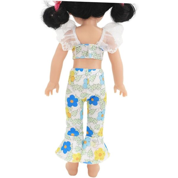 Komplettes Outfit für 37-cm-Puppen mit Overall und Hose aus farbigem Stoff