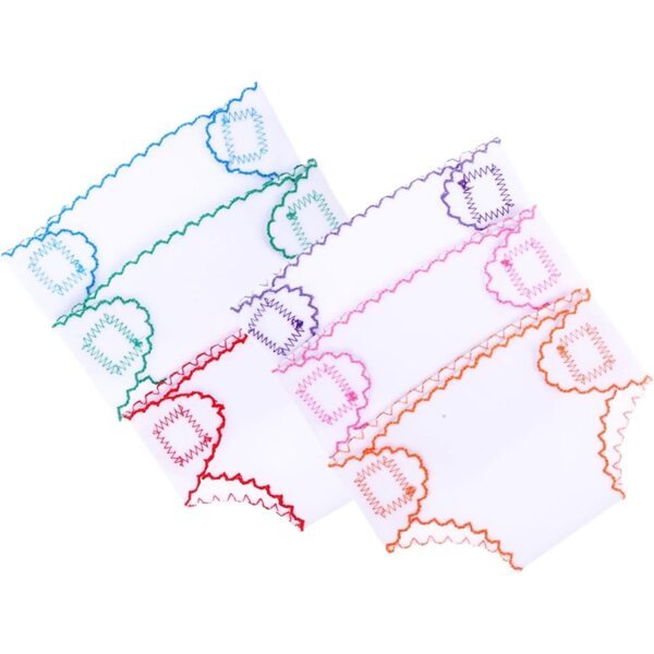 Set 6 Pannolini Lavabili per Bambole in Tessuto con Fascia Regolabile 15x10 cm