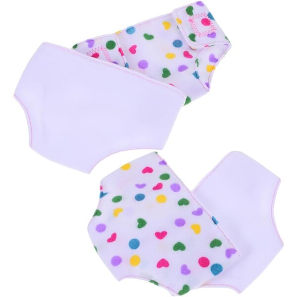 Set 4 Pannolini Riutilizzabili per Bambole 43 cm in Tessuto Colorato - GARIOUANS
