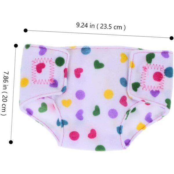 Set 4 Pannolini Riutilizzabili per Bambole 43 cm in Tessuto Colorato - GARIOUANS