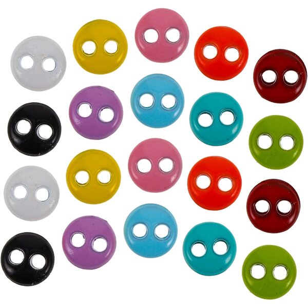 ORFOFE Set 20 Bottoni Miniature Colorati per Vestiti di Bambole Facili da Cucire