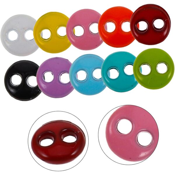 ORFOFE Set 20 Bottoni Miniature Colorati per Vestiti di Bambole Facili da Cucire