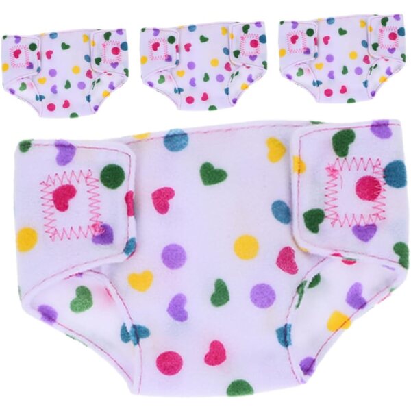 Set 4 Pannolini Lavabili in Tessuto per Bamboles 43 cm - Accessori Creativi e Riutilizzabili