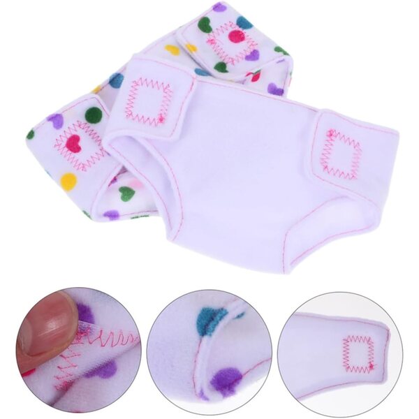 Set 4 Pannolini Lavabili in Tessuto per Bamboles 43 cm - Accessori Creativi e Riutilizzabili