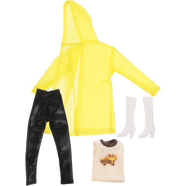 Regenmantel-Set für 11-Zoll-Puppen mit Poncho, Weste, Hose und gelben Stiefeln