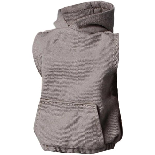 Sweat à Capuche 1/12 für 6,5 cm Puppen, Miniaturkleidung aus grauem Stoff