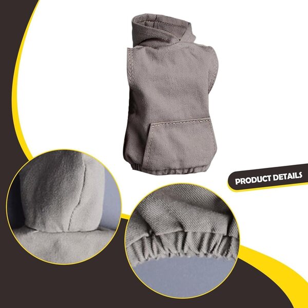 Sweat à Capuche 1/12 für 6,5 cm Puppen, Miniaturkleidung aus grauem Stoff