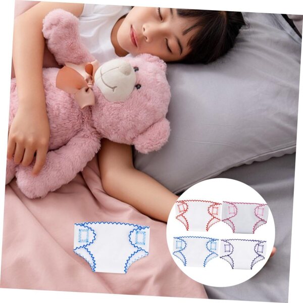 Set 4 Pannolini Riutilizzabili in Tessuto per Bambole 16-18 cm, Colori Vivaci