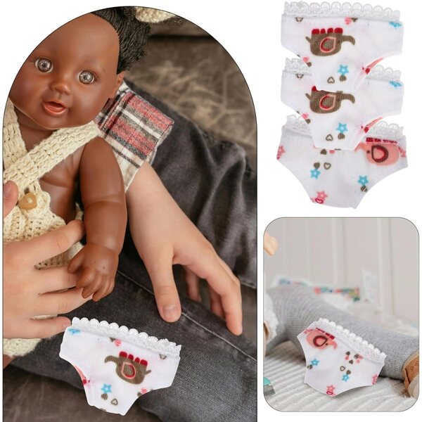 Set 3 Culottes Bianche in Tessuto per Bamboles - Mini Sottovesti Facili da Indossare