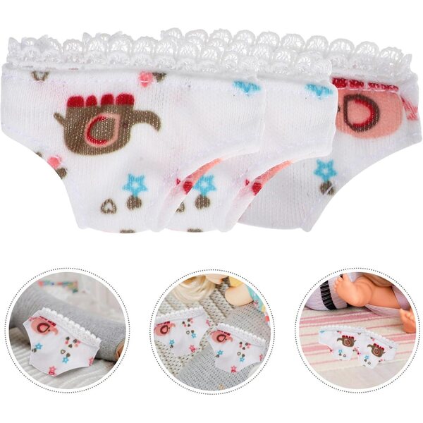 Set 3 Culottes Bianche in Tessuto per Bamboles - Mini Sottovesti Facili da Indossare