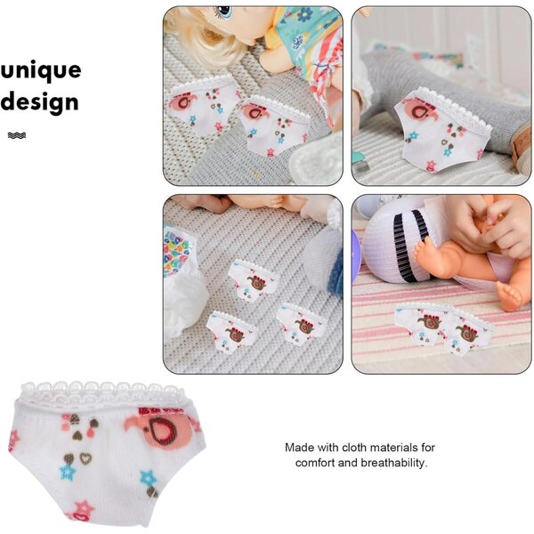 Set 3 Culottes Bianche in Tessuto per Bamboles - Mini Sottovesti Facili da Indossare