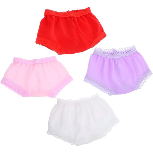 Set 4 Culottes per Bambole in Poliestere Colorate - Accessori Resistenti e Delicati