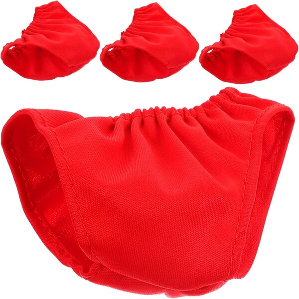 Set mit 4 roten Miniatur-Hosen für Puppen von 45–60 cm aus leichtem Stoff