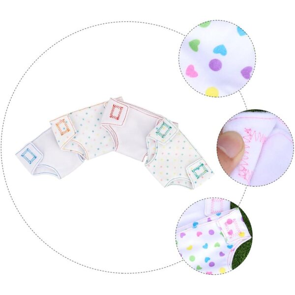 Set 4 Pannolini Regolabili e Intimo per Bambole 45 cm – Accessori Realistici Gioco Bimba