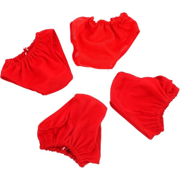 Set mit 4 Puppen-Culottes aus dunkelrotem Stoff – Dessous-Zubehör für Kinderspiele
