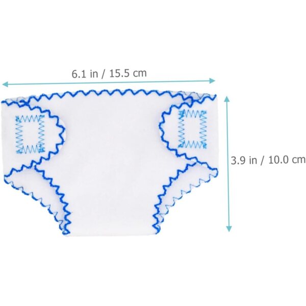 Pannolini Lavabili Riutilizzabili per Bambole 15,5x10 cm - Accessori Lavabili Gioco Bambini