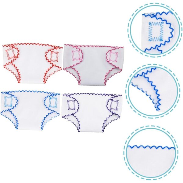 Pannolini Lavabili Riutilizzabili per Bambole 15,5x10 cm - Accessori Lavabili Gioco Bambini