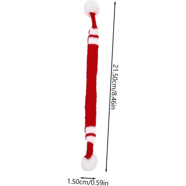 10 Mini Sciarpe in Lana per Bambole Rosse e Verdi - Accessori Festivi Decorativi