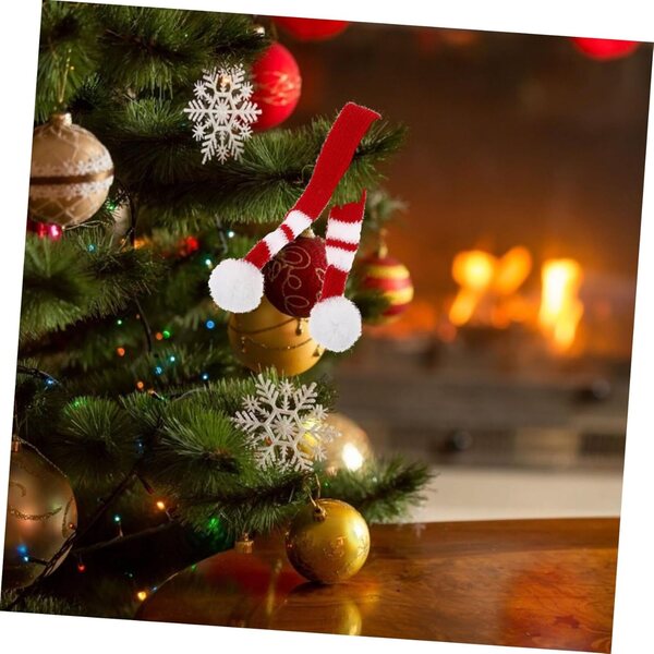 10 Mini Sciarpe in Lana per Bambole Rosse e Verdi - Accessori Festivi Decorativi