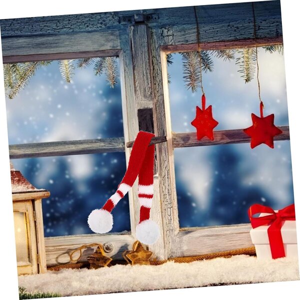 10 Mini Sciarpe in Lana per Bambole Rosse e Verdi - Accessori Festivi Decorativi