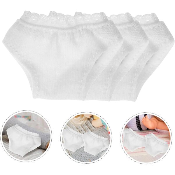 ORFOFE 3 weiße Mini-Culottes für Puppen – wiederverwendbare Spiel- und Bekleidungsaccessoires