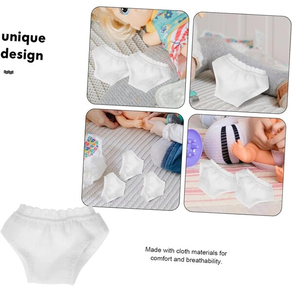 ORFOFE 3 weiße Mini-Culottes für Puppen – wiederverwendbare Spiel- und Bekleidungsaccessoires