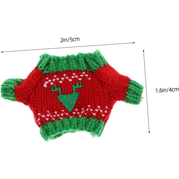 Pull in Peluche per Bambole con Motivo Triangoli Rosso e Verde, Adatto a Occasioni Speciali
