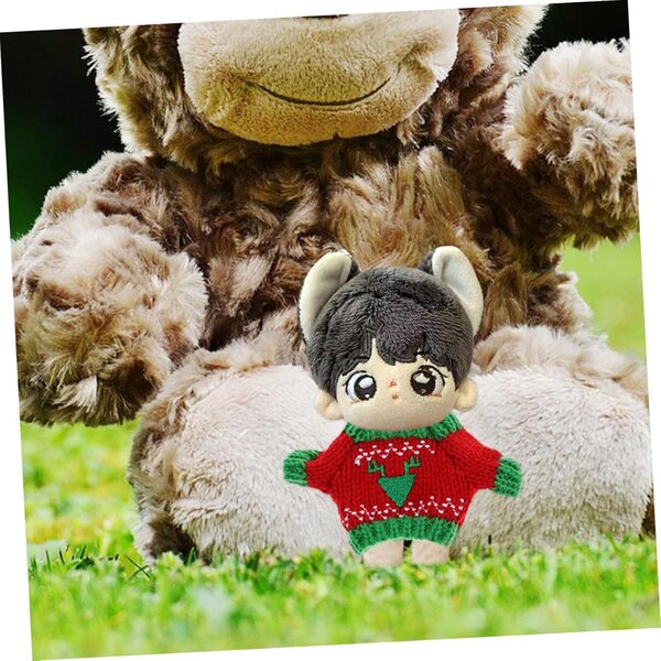 Pull in Peluche per Bambole con Motivo Triangoli Rosso e Verde, Adatto a Occasioni Speciali