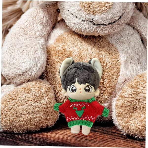 Pull in Peluche per Bambole con Motivo Triangoli Rosso e Verde, Adatto a Occasioni Speciali