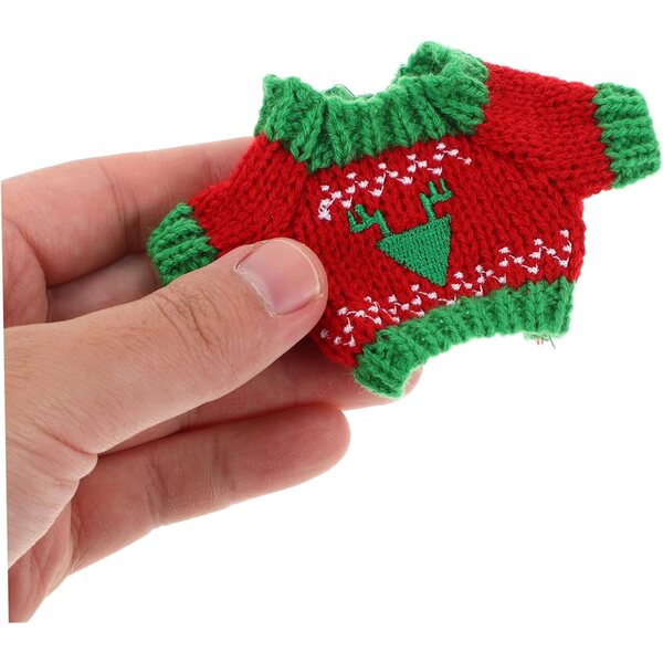 Pull in Peluche per Bambole con Motivo Triangoli Rosso e Verde, Adatto a Occasioni Speciali