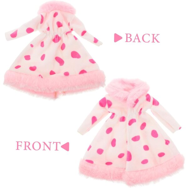 Manteau Peluche Rosa per Bambole 30 cm – Abito Miniatura Facile da Indossare e Elegante