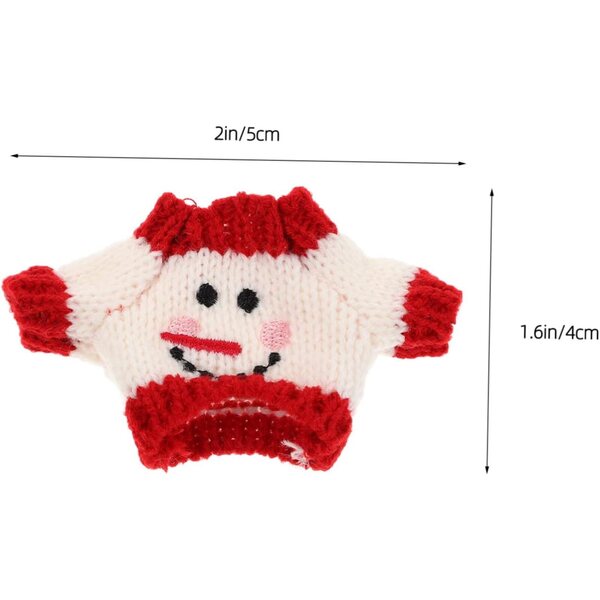 Mini pull di peluche morbida rosso e bianco per bambole, accessorio invernale DIY