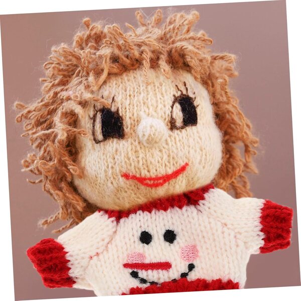 Mini pull di peluche morbida rosso e bianco per bambole, accessorio invernale DIY