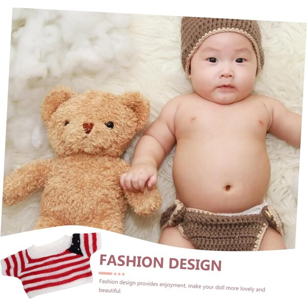 ORFOFE 5er-Set Wollkleidung für Teddybären – bunt und einfach zu wechseln