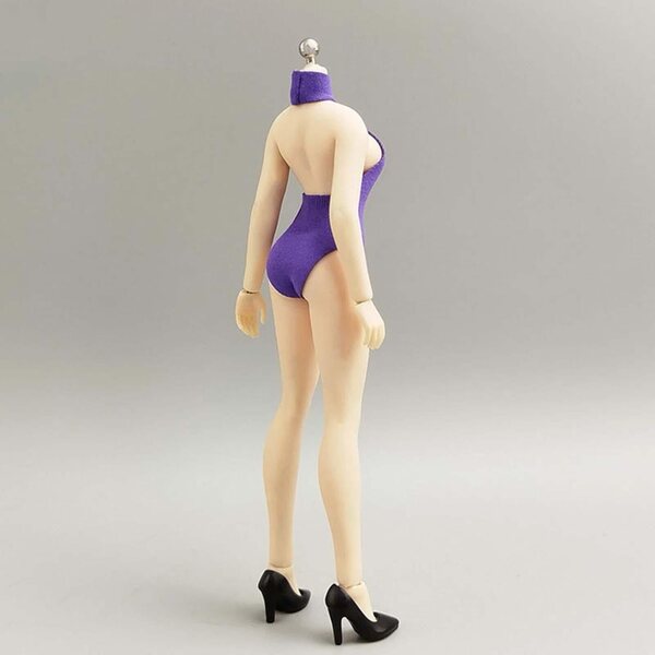 Lila Miniatur-Badeanzug für weibliche Figuren 1:12 aus widerstandsfähigem Stoff 6 cm